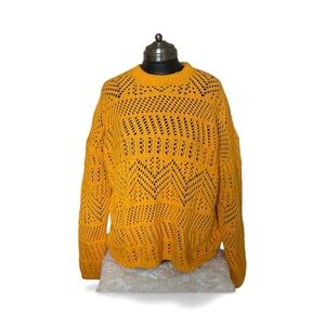 Rag & Bone Vibrant Orange Knit Sweater and a Calvin Klein sweater underneath